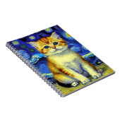 Niedlich Kitten Starry Night Van Gogh Notizblock (Rechte Seite)