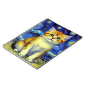 Niedlich Kitten Starry Night Van Gogh Notizblock (Linke Seite)