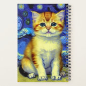 Niedlich Kitten Starry Night Van Gogh Planer (Rückseite)