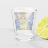 Niedlich Kitten Starry Night Van Gogh Schnapsglas (Rückseite)