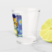 Niedlich Kitten Starry Night Van Gogh Schnapsglas (Rechts)