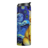 Niedlich Kitten Starry Night Van Gogh Thermosbecher (Nach links gedreht)