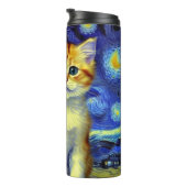 Niedlich Kitten Starry Night Van Gogh Thermosbecher (Nach rechts gedreht)
