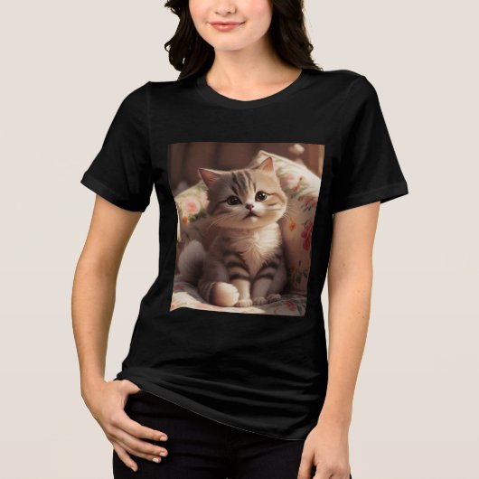 Niedlich Kitten Style Mode Tri-Blend Shirt (Vorderseite)