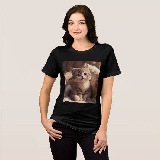 Niedlich Kitten Style Mode Tri-Blend Shirt (Vorderseite voll)