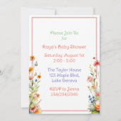 Niedlich Kitten Themed Girl's Baby Shower Einladung (Rückseite)