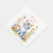 Niedlich Kitten Themed Girl's Baby Shower Serviette (Ecke)