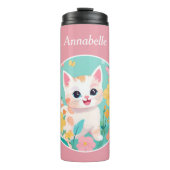 Niedlich Kitten Thermosbecher (Vorderseite)