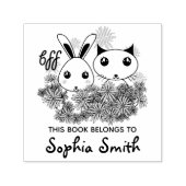 Niedlich Kitten und Bunny Girls Kinder Buchzeichen Permastempel (Design)