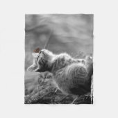 Niedlich Kitten und Butterfly Fleecedecke (Vorderseite)