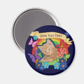 Niedlich Kitten und Scrolls Magnet (Vorderseite/Rückseite)