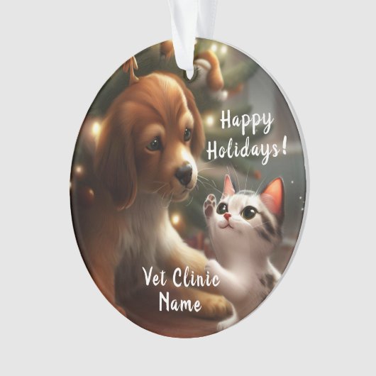 Niedlich Kitten und Welpen - Veterinärweihnachtsfe Ornament (Vorderseite)
