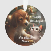 Niedlich Kitten und Welpen - Veterinärweihnachtsfe Ornament (Vorderseite)