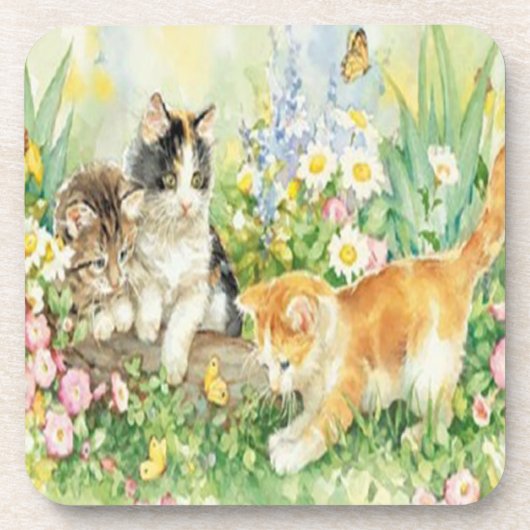 Niedlich Kitten Untersetzer (Vorderseite)