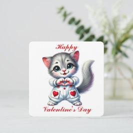 Niedlich Kitten - Valentinstag Card Dankeskarte
