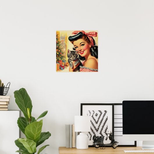 Niedlich Kitten Vintages Button Up Poster (Heimbüro)