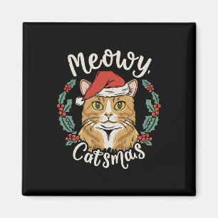 Niedlich Kitten Weihnachts-Weihnachtsmannmütze Meo Magnet