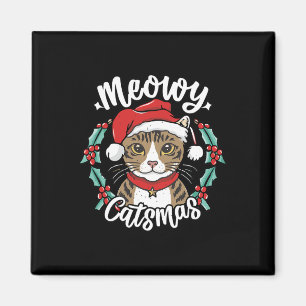 Niedlich Kitten Weihnachts-Weihnachtsmannmütze Meo Magnet