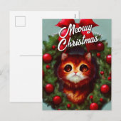 Niedlich Kitten Weihnachtsfeiertag Postkarte (Vorne/Hinten)