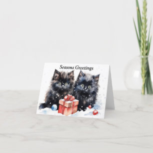 Niedlich Kitten Xmas Card Dankeskarte