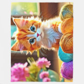 Niedlich Kitten Yarn Fleecedecke (Vorderseite)