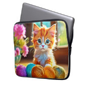 Niedlich Kitten Yarn Laptopschutzhülle (Vorderseite Links)