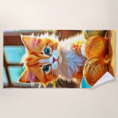 Niedlich Kitten Yarn Strandtuch (Vorderseite)
