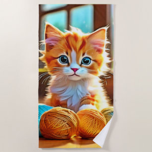 Niedlich Kitten Yarn Strandtuch