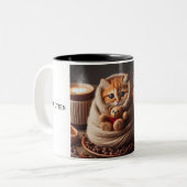 Niedlich Kitten Zweifarbige Tasse (Vorderseite Links)