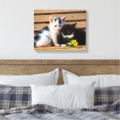 Niedlich Kittens Blume Cat Foto Leinwanddruck (Insitu (Schlafzimmer))