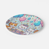 Niedlich Kittens Geburtstagsparty Teller (Schrägansicht)