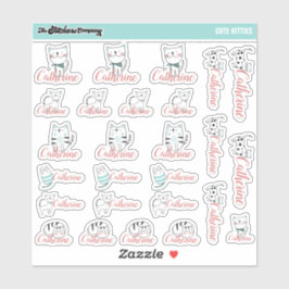 Niedlich Kittens Individuelle Name Labels | Schule
