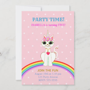 Niedlich Kitticorn Geburtstagsparty Einladung