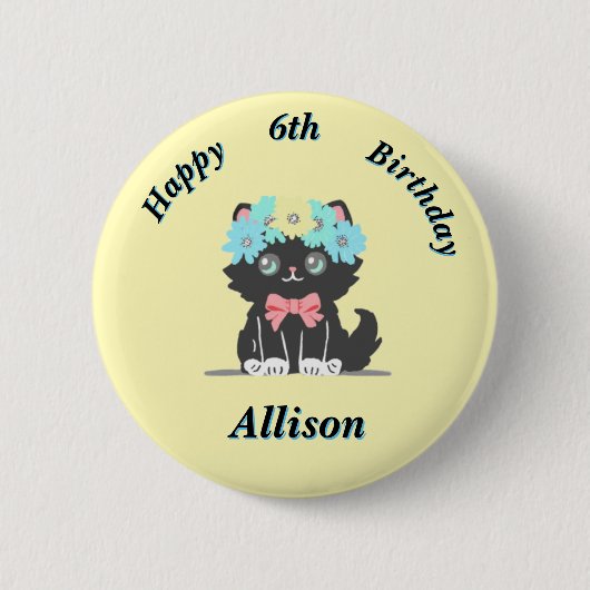 Niedlich Kitty Birthday Button (Vorderseite)