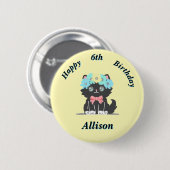 Niedlich Kitty Birthday Button (Vorne & Hinten)