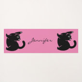 Niedlich Kitty Black Cat Yoga Mat Yogamatte (Rückseite (Horizontal))
