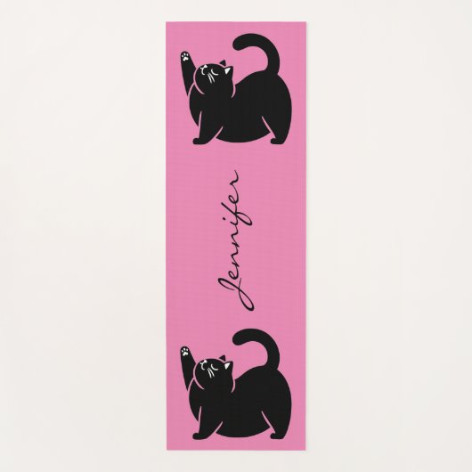 Niedlich Kitty Black Cat Yoga Mat Yogamatte (Vorderseite)