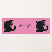 Niedlich Kitty Black Cat Yoga Mat Yogamatte (Vorderseite (Horizontal))