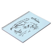 Niedlich Kitty Cartoon Blue Spiral Notizblock (Linke Seite)