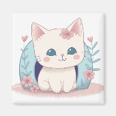 Niedlich Kitty Cartoon Kawaii Chibi Magnet (Vorne)