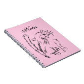Niedlich Kitty Cartoon Pink Spiral Notizblock (Rechte Seite)