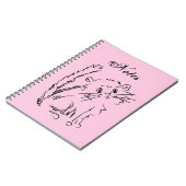 Niedlich Kitty Cartoon Pink Spiral Notizblock (Linke Seite)