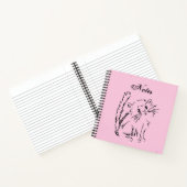 Niedlich Kitty Cartoon Pink Square Spiral Notizblock (Innenseite)
