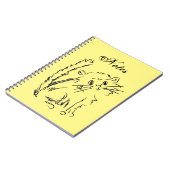 Niedlich Kitty Cartoon Yellow Spiral Notizblock (Linke Seite)
