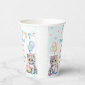 Niedlich Kitty Cat 1. Geburtstag Pappbecher (Links)