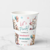 Niedlich Kitty Cat 1. Geburtstag Pappbecher (Vorderseite)