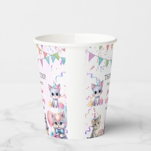 Niedlich Kitty Cat 1. Geburtstag Pappbecher (Links)