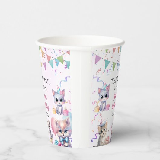 Niedlich Kitty Cat 1. Geburtstag Pappbecher (Rechts)