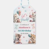 Niedlich Kitty Cat 1. GeburtstagsParty Geschenkanhänger (Rückseite)