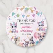 Niedlich Kitty Cat 1. GeburtstagsParty Geschenkanhänger (Vorderseite)